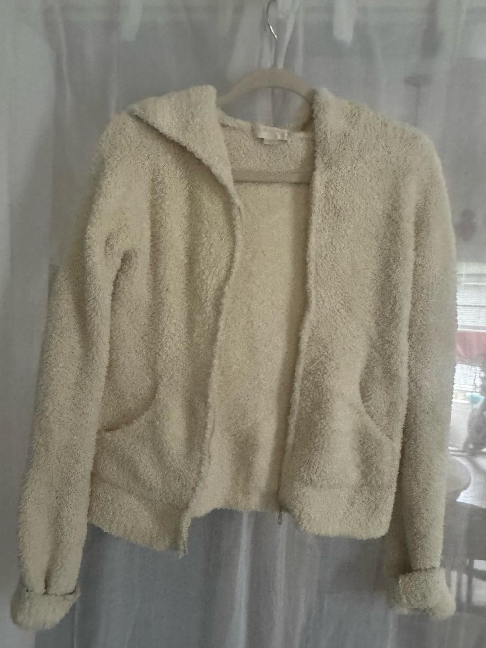 Barefoot Dreams Cream Cozy Sherpa Hooded Jacket